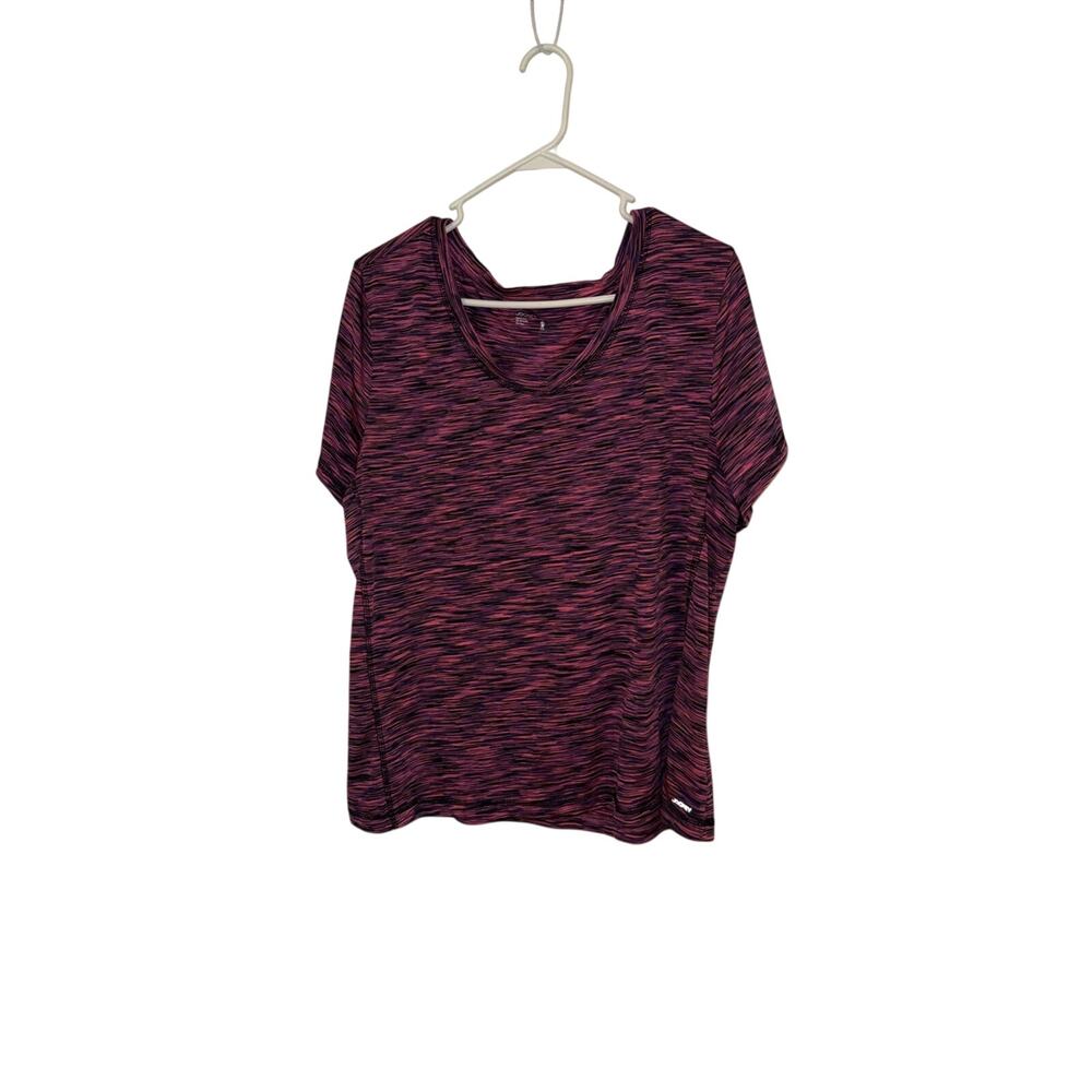 Jockey Women's Speedwick Short Sleeve Shirt in pink and purple 2X